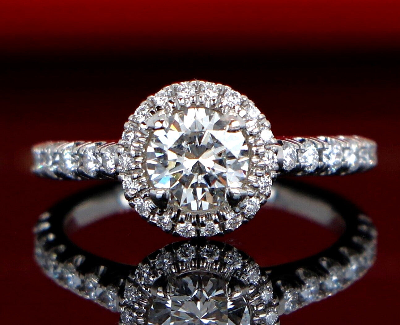 0.60ct Round Brilliant Diamond Halo Engagement Ring — GIA Certified, Platinum