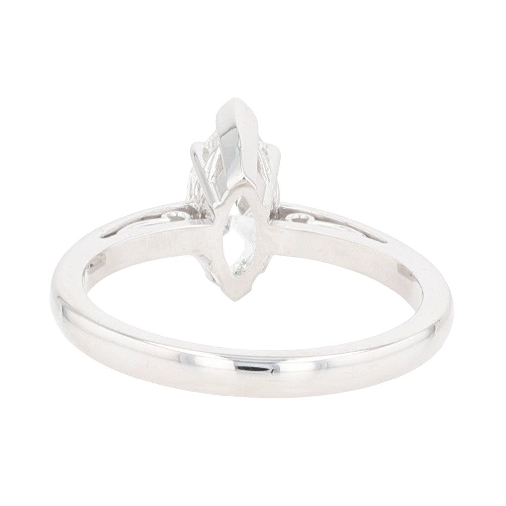 1.03ct Marquise Diamond Solitaire Engagement Ring — GIA Certified, 14k White Gold