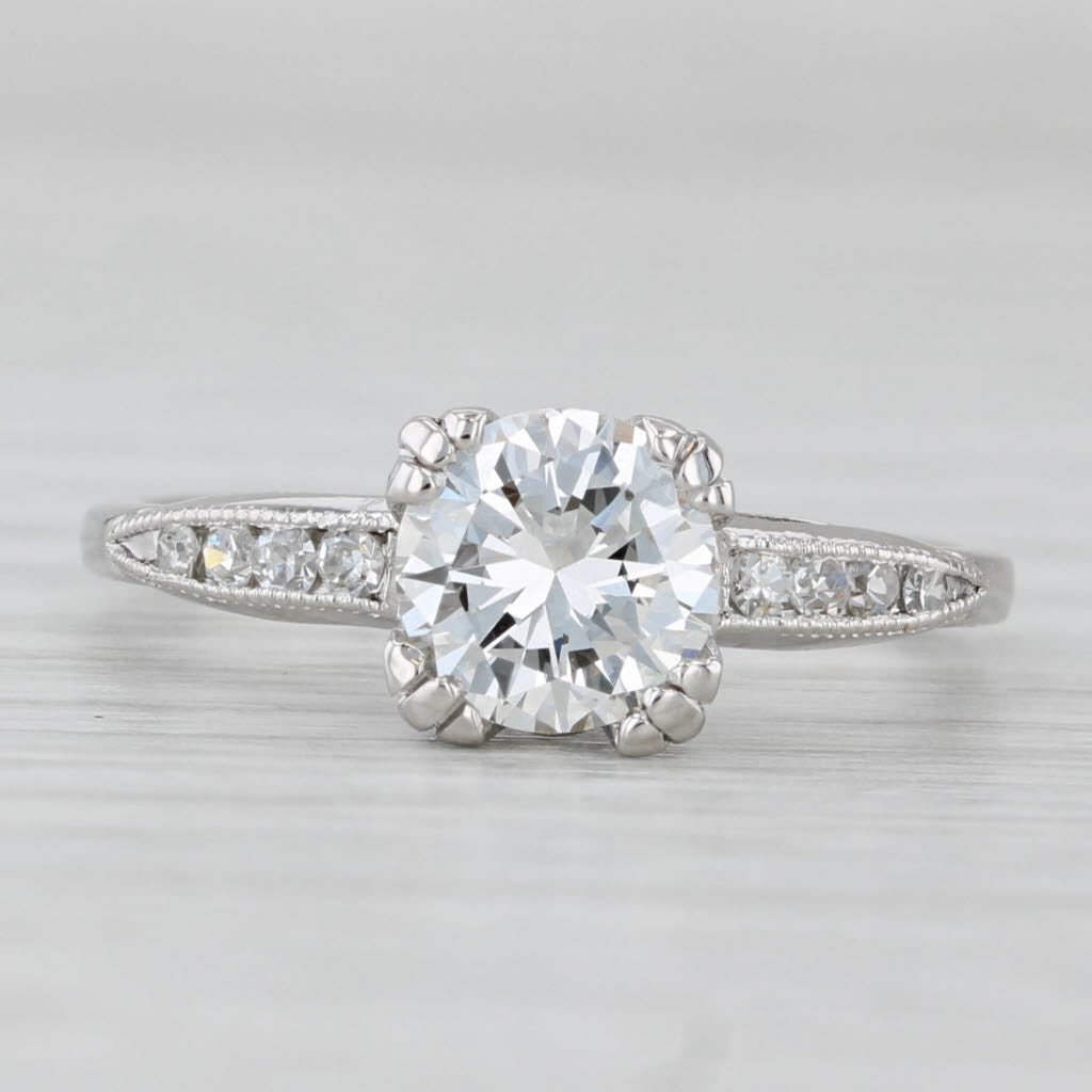 1.12ct Round Brilliant Diamond Engagement Ring — GIA Certified, Platinum