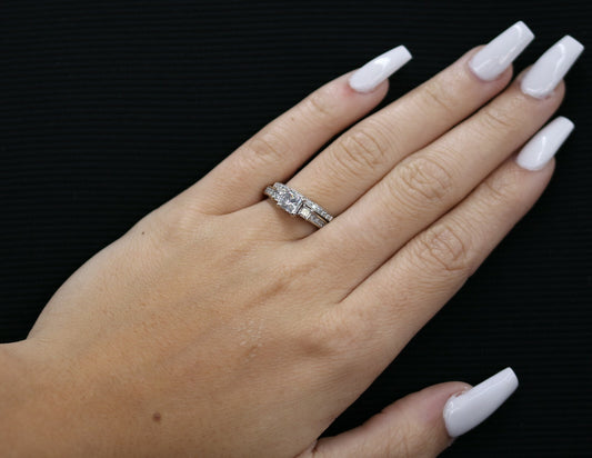 0.74ct Square Modified Brilliant Diamond Engagement Ring — GIA Certified, 14k White Gold