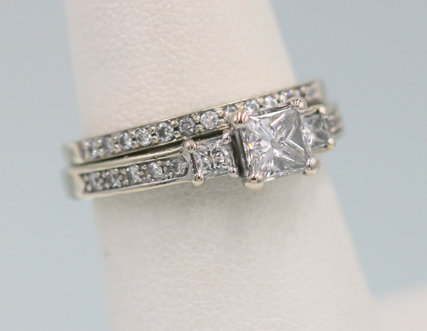 0.74ct Square Modified Brilliant Diamond Engagement Ring — GIA Certified, 14k White Gold