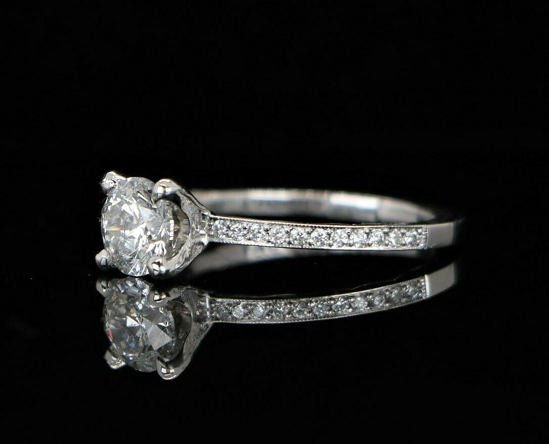1.02ct Round Brilliant Diamond Engagement Ring — GIA Certified, 18k White Gold