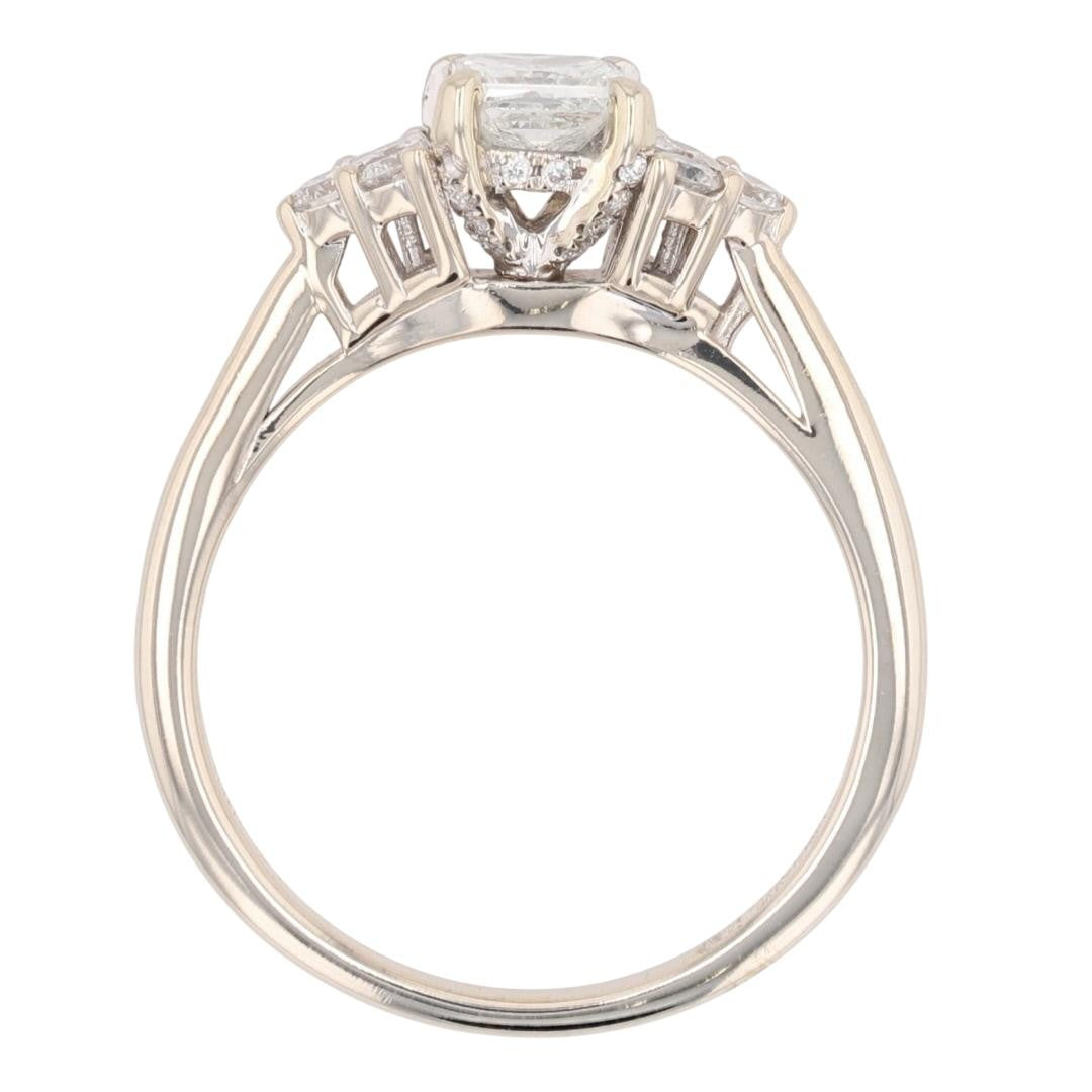 0.57ct Princess Diamond Solitaire with Accents Ring — GIA Certified, 14k White Gold