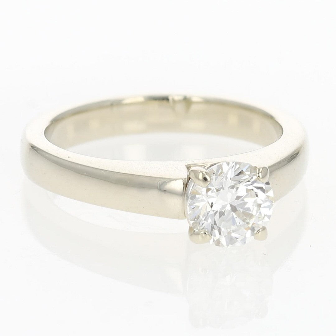 0.80ct Round Brilliant Diamond Solitaire Ring — GIA Certified, 14k White Gold
