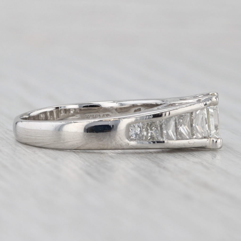1.00ct Rectangular Modified Brilliant Diamond Cathedral Ring — GIA Certified, Platinum