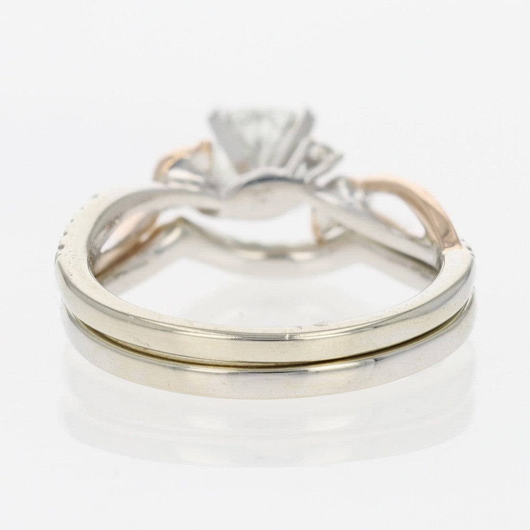 0.50ct Cushion Brilliant Diamond Solitaire with Accents Ring — GIA Certified, 14k Multi-Tone Gold