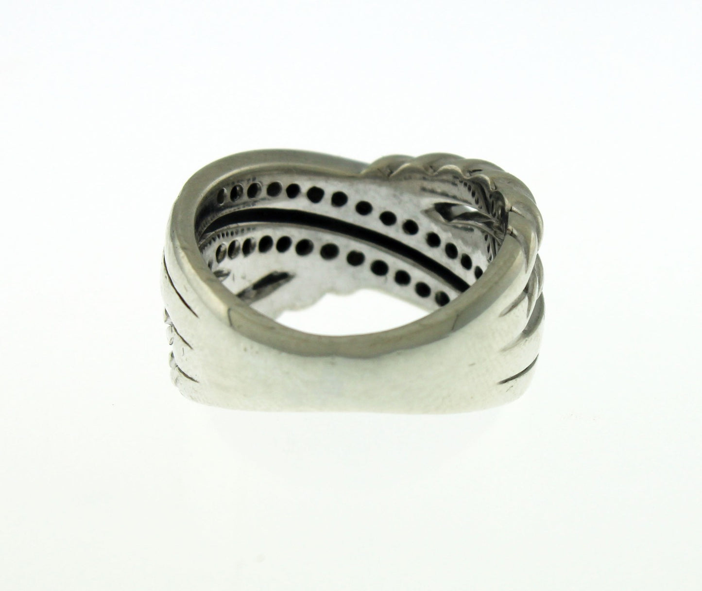 David Yurman Crossover Diamond Ring — Sterling Silver, Size 6.25 — Authentic Pre-Owned
