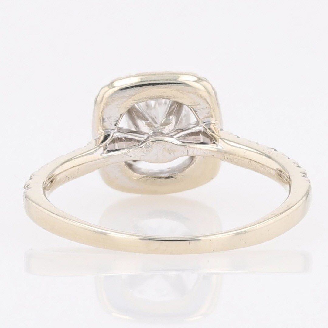 0.70ct Cushion Diamond Halo Engagement Ring — GIA Certified, 14k White Gold