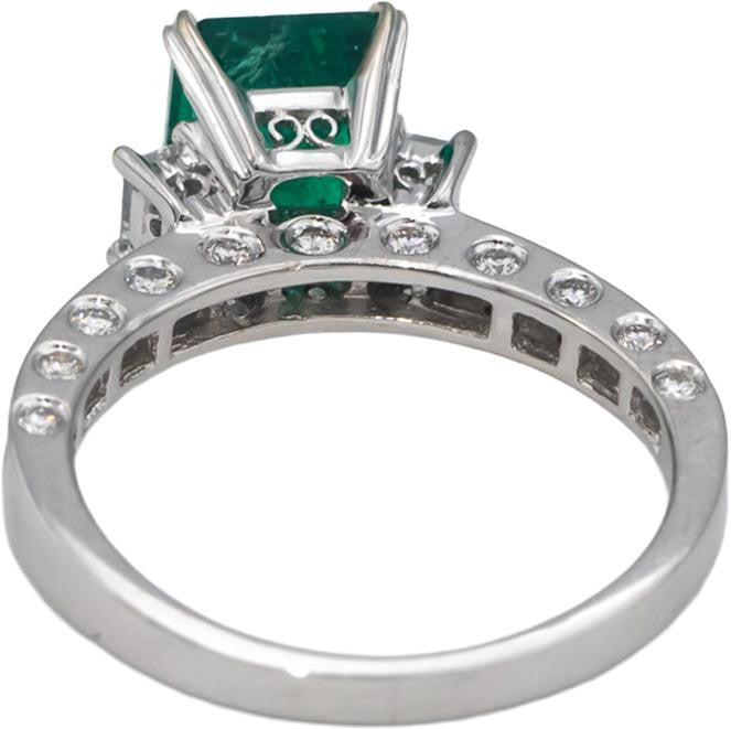 2.29ct Octagonal Emerald Diamond Cocktail Ring — GIA Certified, 18k White Gold