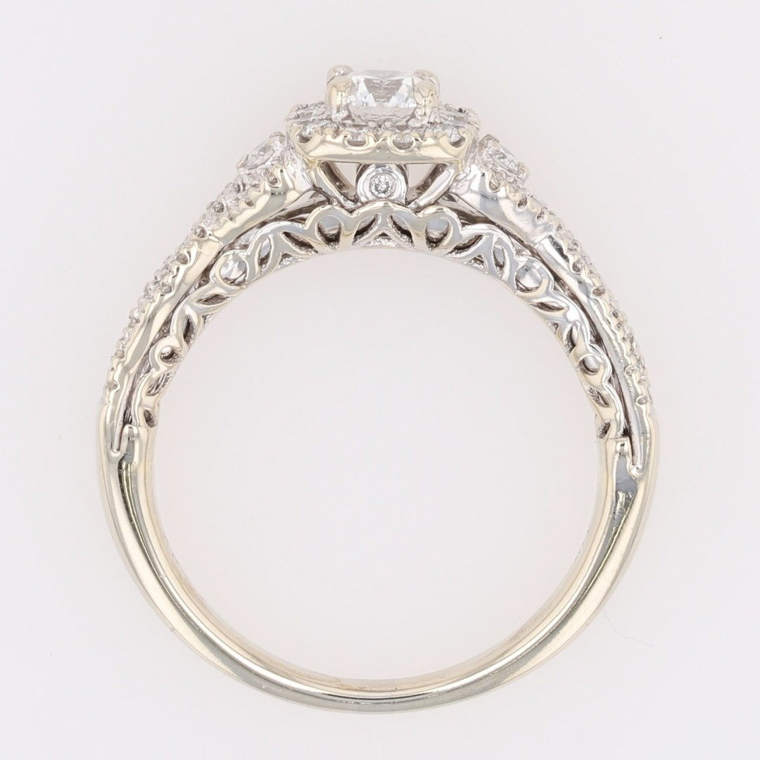0.40ct Round Brilliant Diamond Halo Engagement Ring — GIA Certified, 14k White Gold