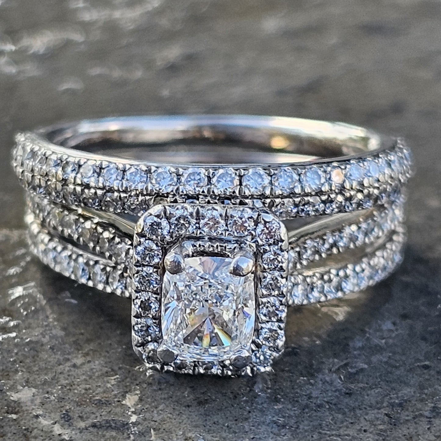 0.60ct Cushion Modified Brilliant Diamond Engagement Ring — GIA Certified, 14k White Gold