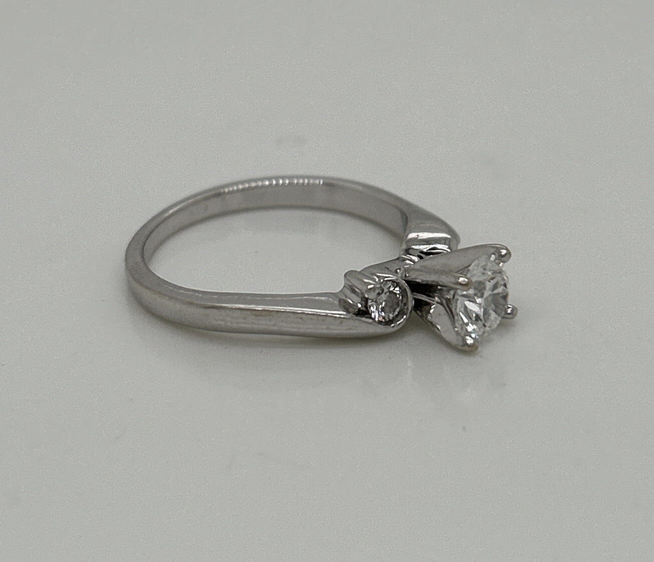 0.51ct Round Brilliant Diamond Wedding Band — GIA Certified, 14k White Gold