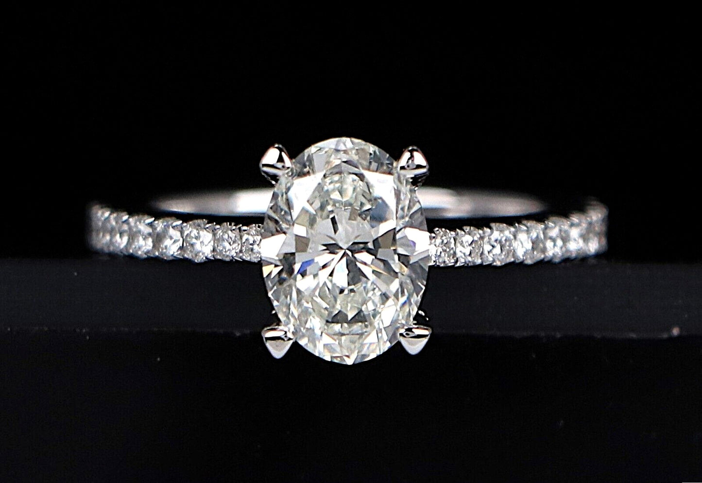 1.51ct Oval Brilliant Diamond Engagement Ring — GIA Certified, 14k White Gold