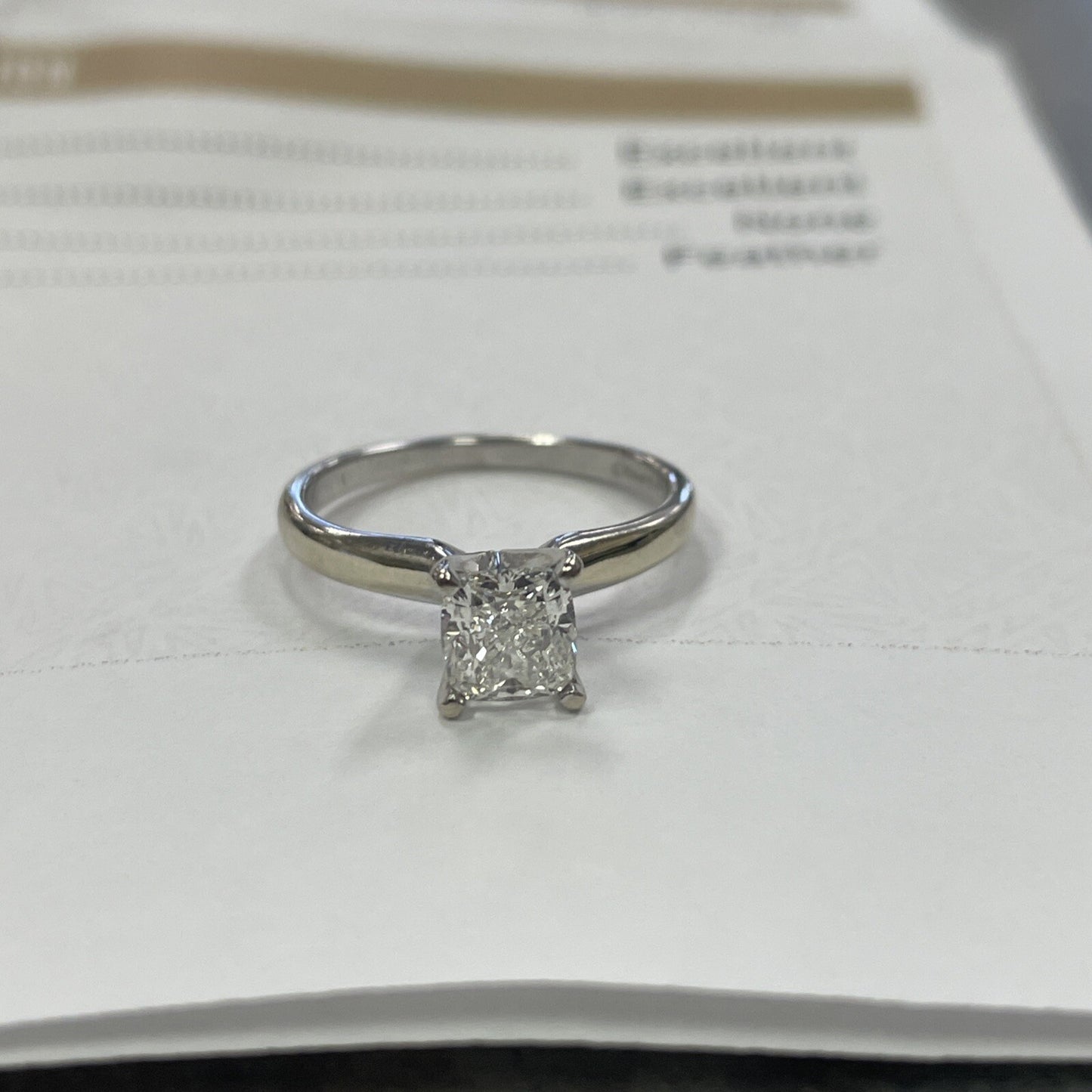 0.91ct Cushion Diamond Ring — GIA Certified, 14k White Gold