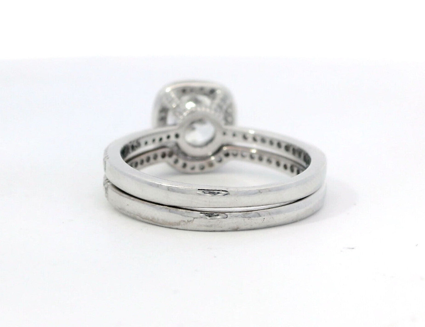 0.81ct Cushion Modified Brilliant Diamond Halo Engagement Ring — GIA Certified, 18k White Gold