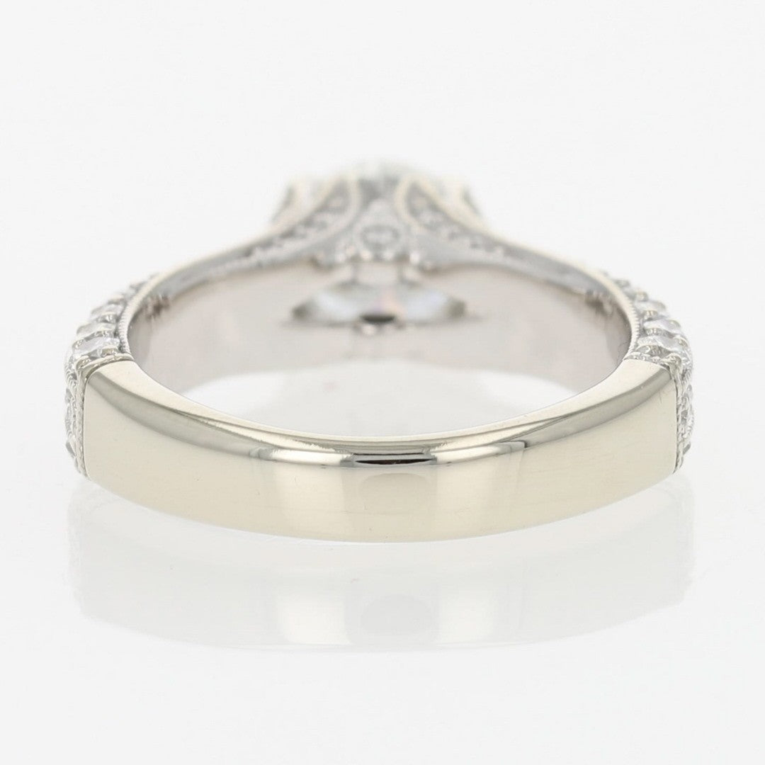 1.01ct Round Brilliant Diamond Solitaire with Accents Ring — GIA Certified, 14k White Gold