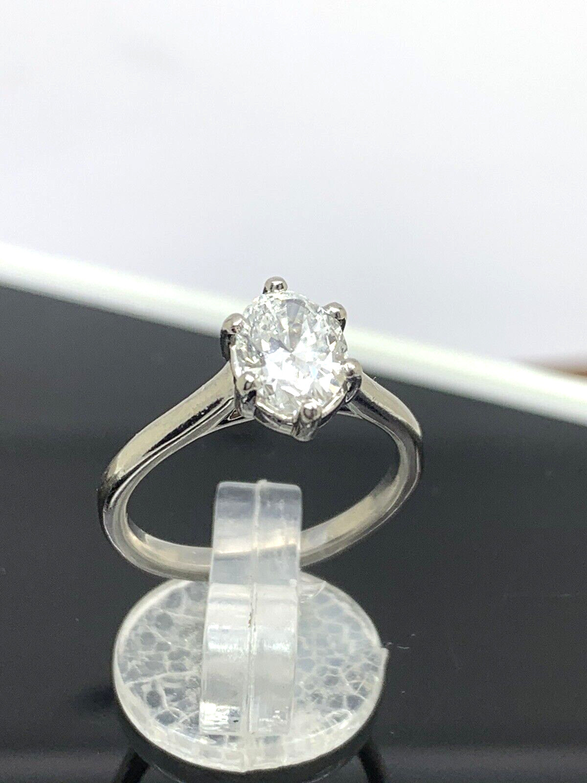 0.96ct Oval Brilliant Diamond Solitaire Ring — GIA Certified, Platinum
