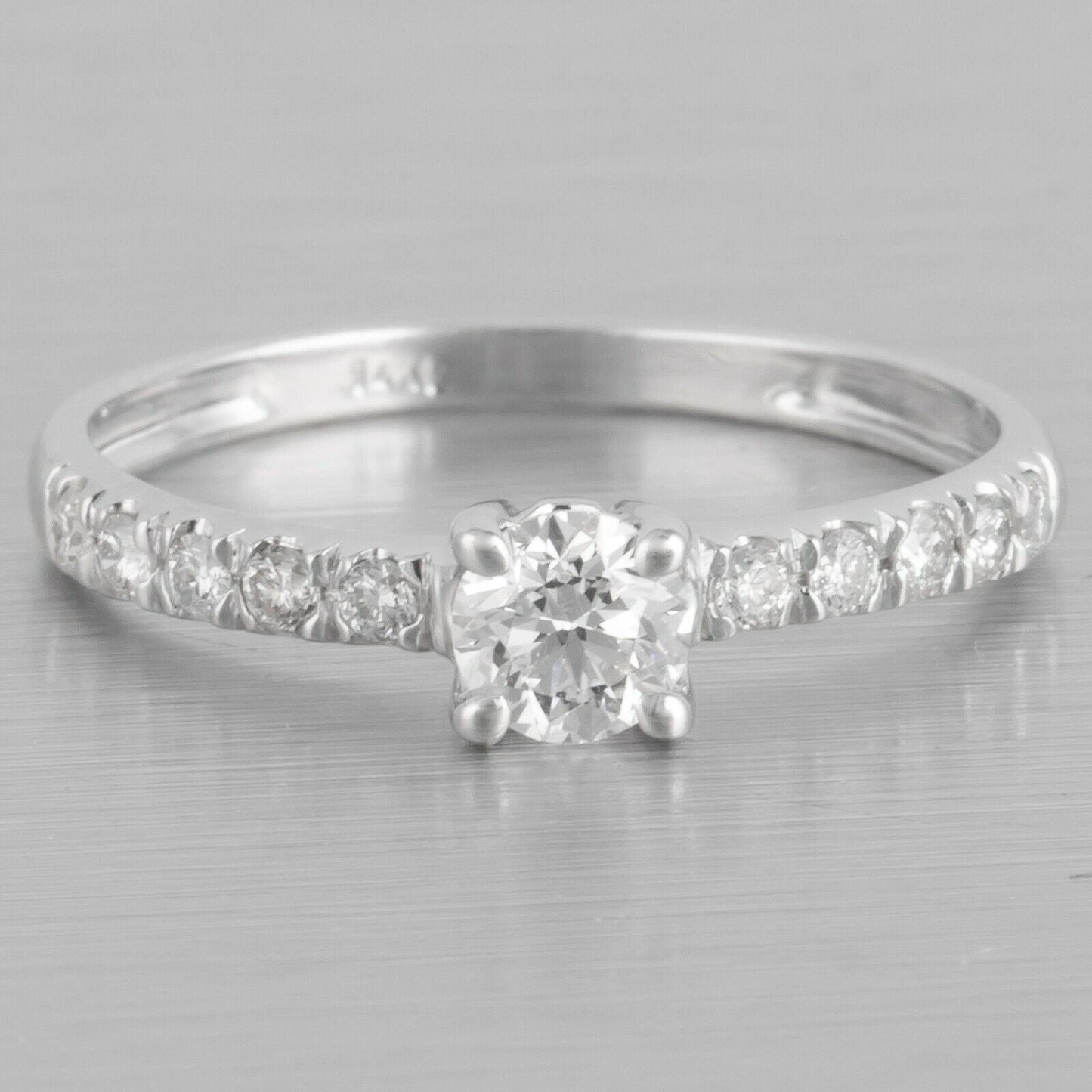 0.31ct Round Brilliant Diamond Solitaire Ring — GIA Certified, 14k White Gold