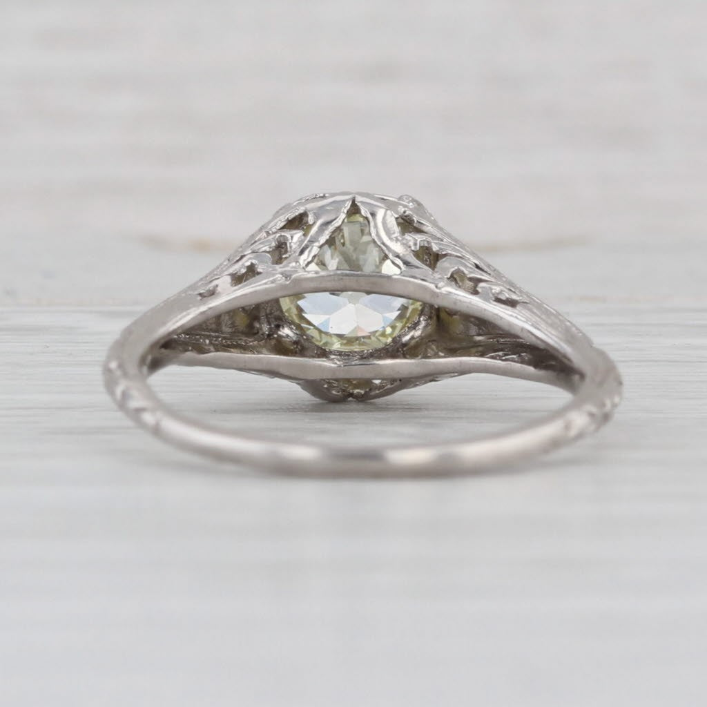 1.22ct Old European Brilliant Diamond Engagement Ring — GIA Certified, 18k White Gold & Platinum