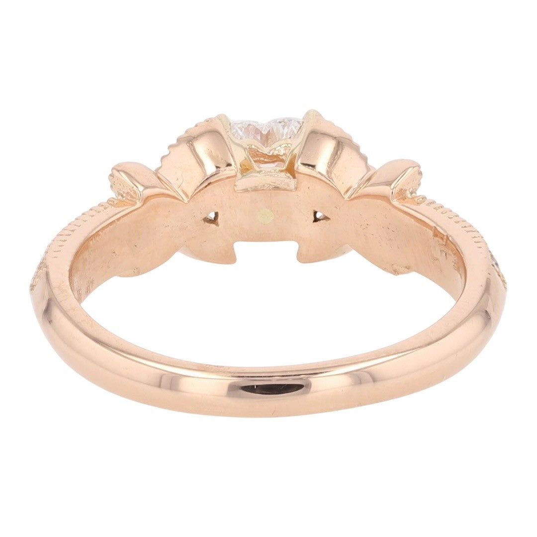 0.32ct Heart Brilliant Diamond Engagement Ring — GIA Certified, 18k Rose Gold