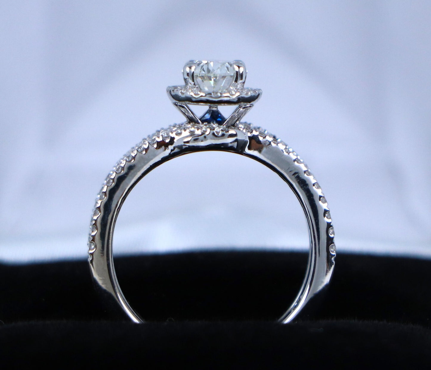 1.00ct Oval Brilliant Diamond Halo Engagement Ring — GIA Certified, 14k White Gold