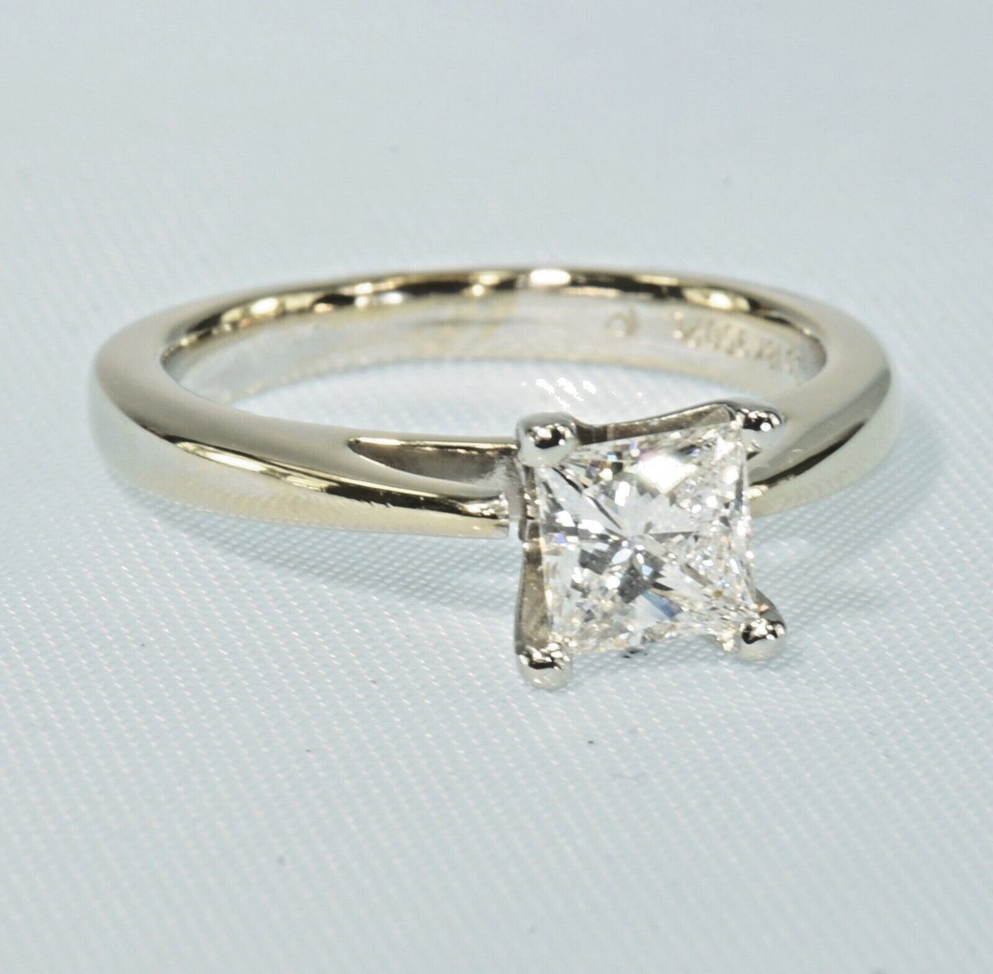 0.60ct Square Modified Brilliant Diamond Solitaire Ring — GIA Certified, Platinum & 18k Gold