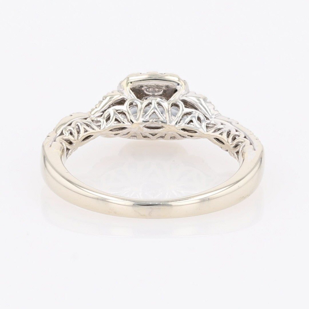 0.40ct Round Brilliant Diamond Halo Engagement Ring — GIA Certified, 14k White Gold