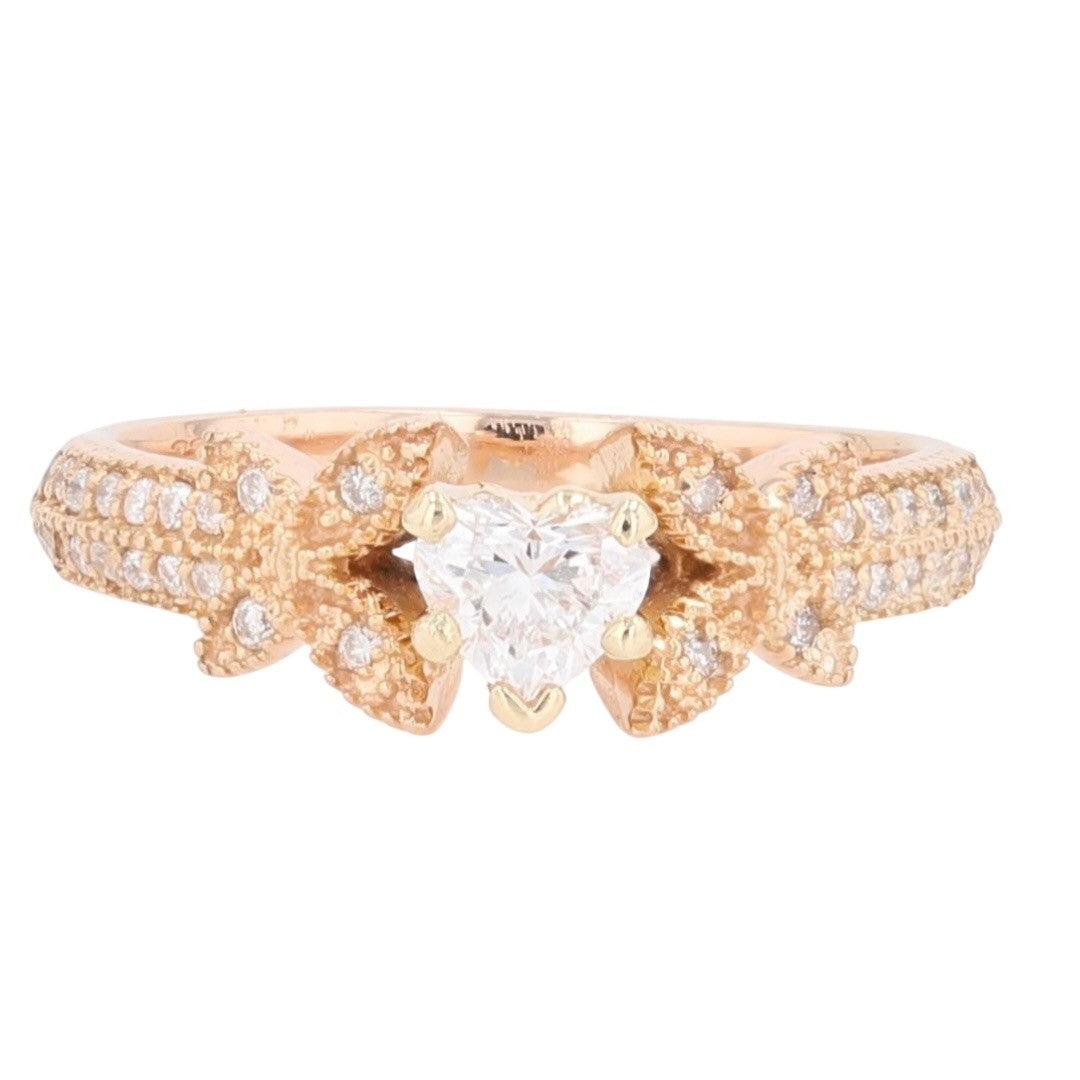 0.32ct Heart Brilliant Diamond Engagement Ring — GIA Certified, 18k Rose Gold