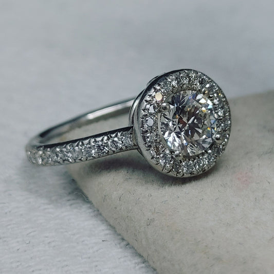 0.76ct Round Brilliant Diamond Engagement Ring — GIA Certified, Platinum