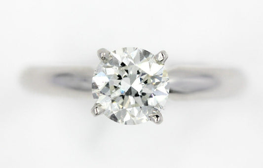 1.00ct Round Brilliant Diamond Solitaire Ring — GIA Certified, 14k White Gold