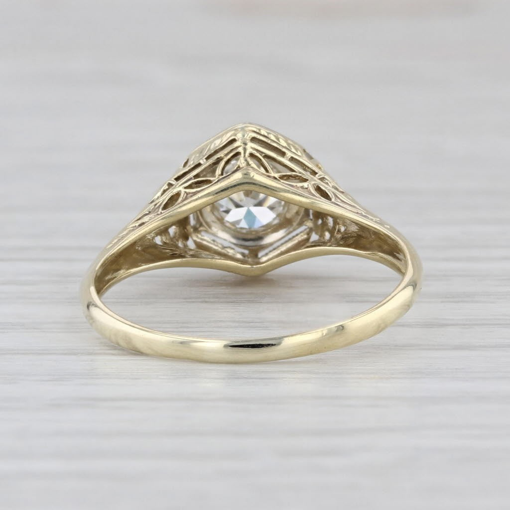 0.54ct Round Brilliant Diamond Solitaire Ring — GIA Certified, 14k Yellow Gold & Palladium
