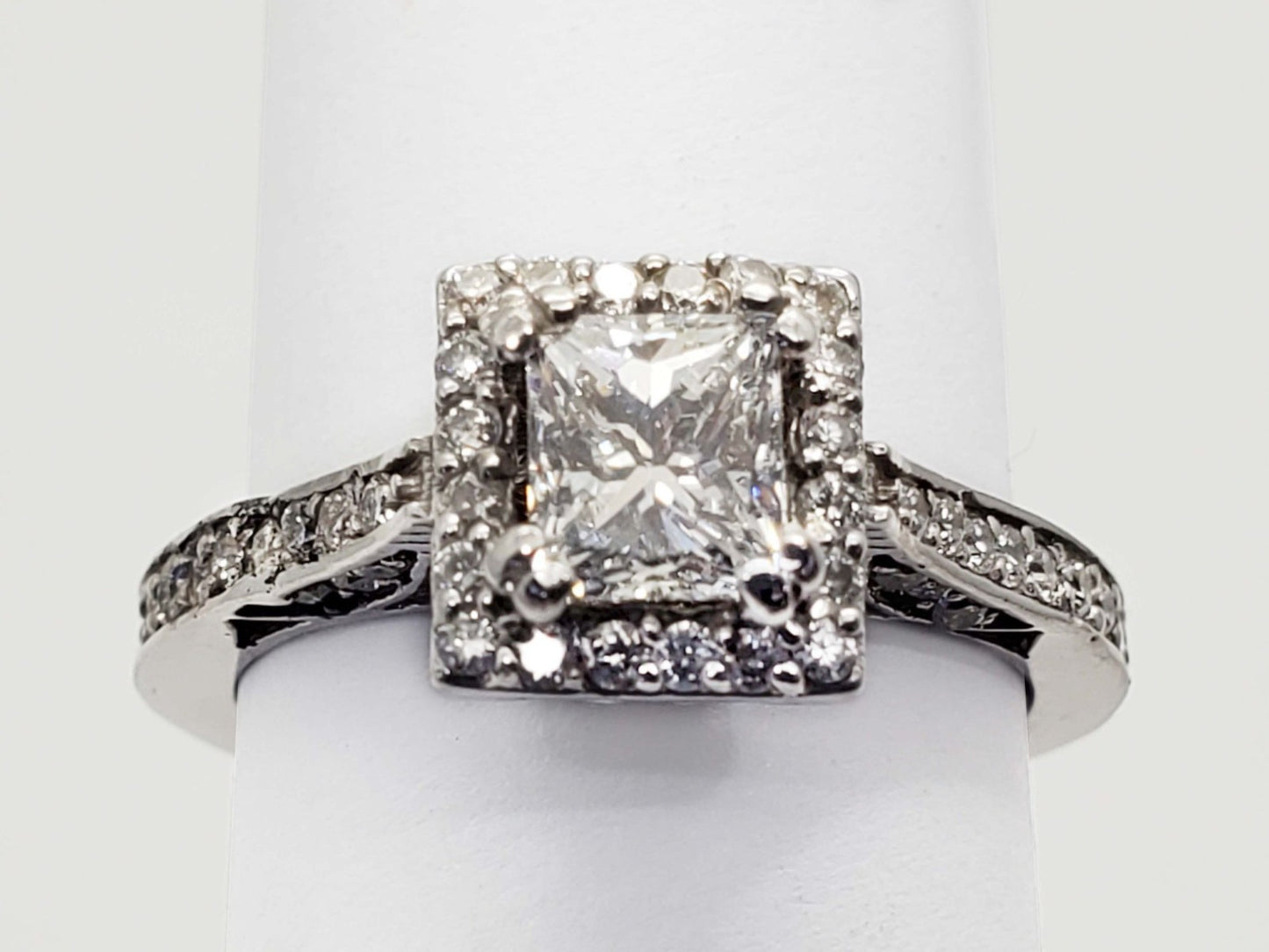 0.71ct Princess Diamond Engagement Ring — GIA Certified, 18k White Gold