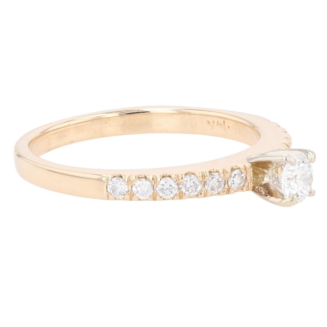 0.26ct Round Brilliant Diamond Solitaire Ring — GIA Certified, 14k Yellow Gold