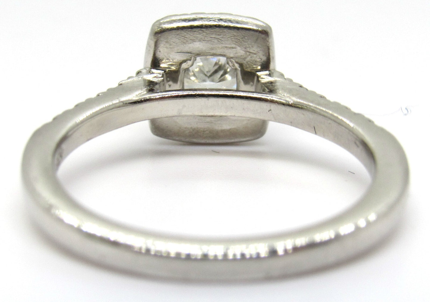 0.72ct Cushion Modified Brilliant Diamond Halo Engagement Ring — GIA Certified, Platinum