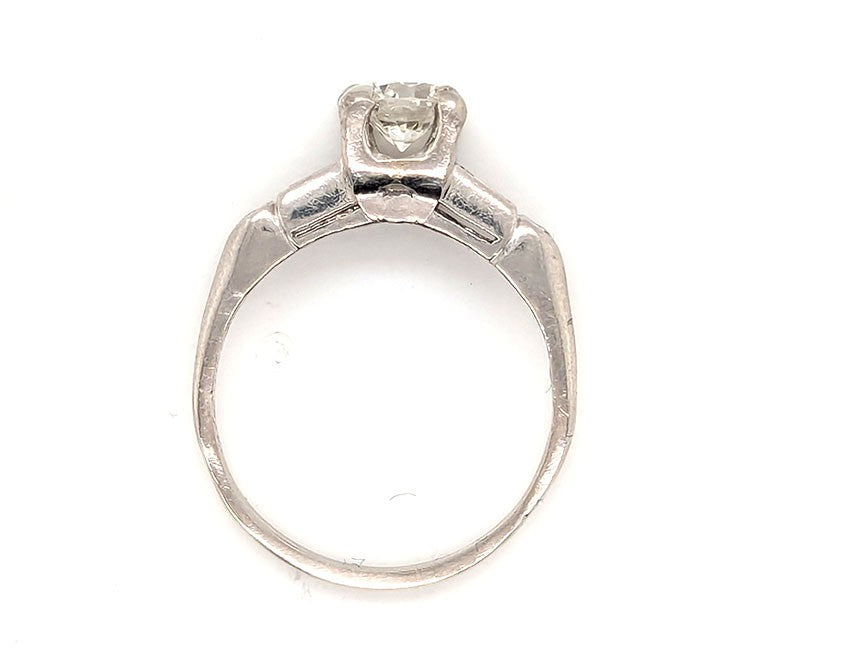 0.73ct Round Brilliant Art Deco Diamond Ring — GIA Certified, Platinum