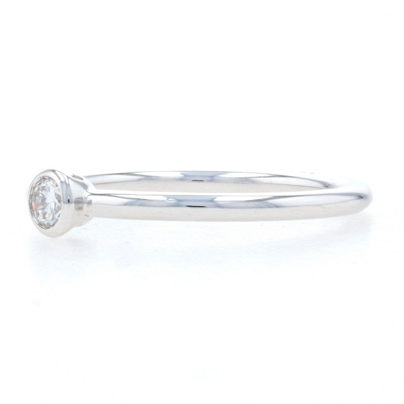 Tiffany & Co. Bezel Solitaire — 0.12ct Round, 18k White Gold — Authentic Pre-Owned