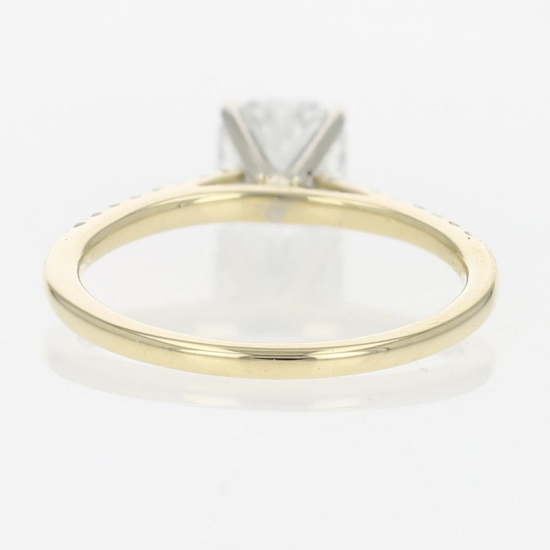 1.03ct Radiant Diamond Solitaire with Accents Ring — GIA Certified, 14k Yellow Gold