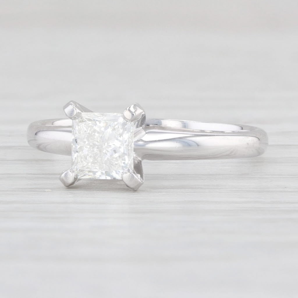 0.70ct Square Modified Brilliant Diamond Solitaire Ring — GIA Certified, 14k White Gold