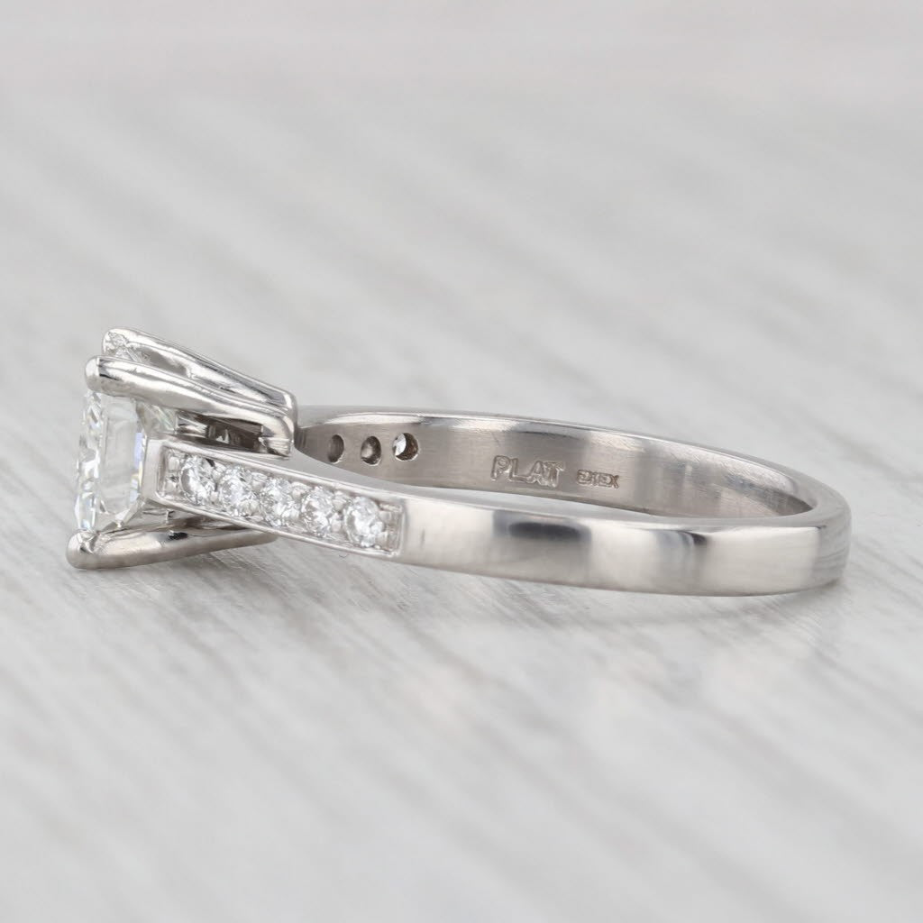 1.10ct Rectangular Modified Brilliant Diamond Engagement Ring — GIA Certified, Platinum