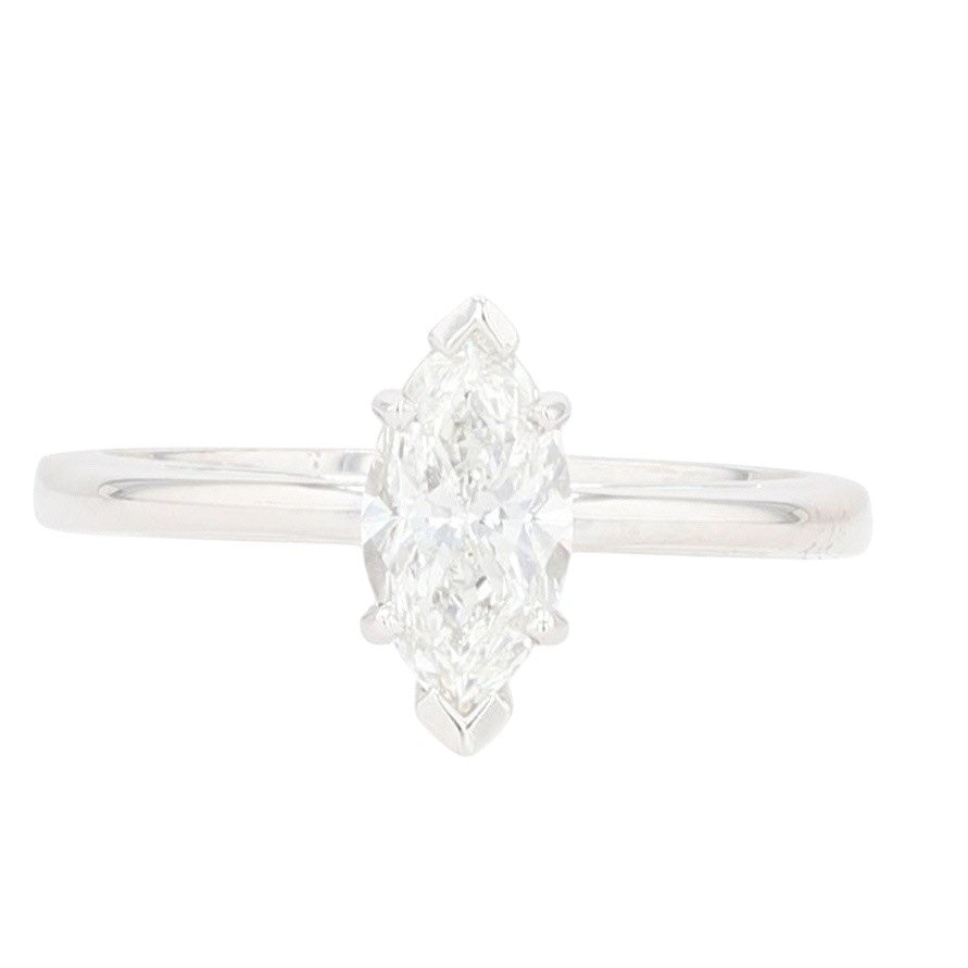 1.03ct Marquise Diamond Solitaire Engagement Ring — GIA Certified, 14k White Gold