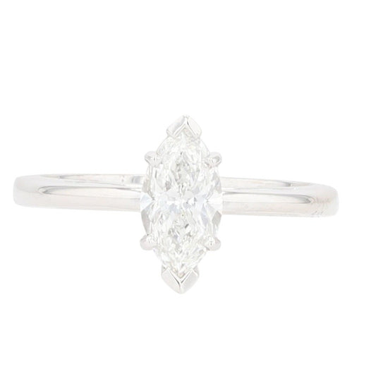 1.03ct Marquise Diamond Solitaire Engagement Ring — GIA Certified, 14k White Gold