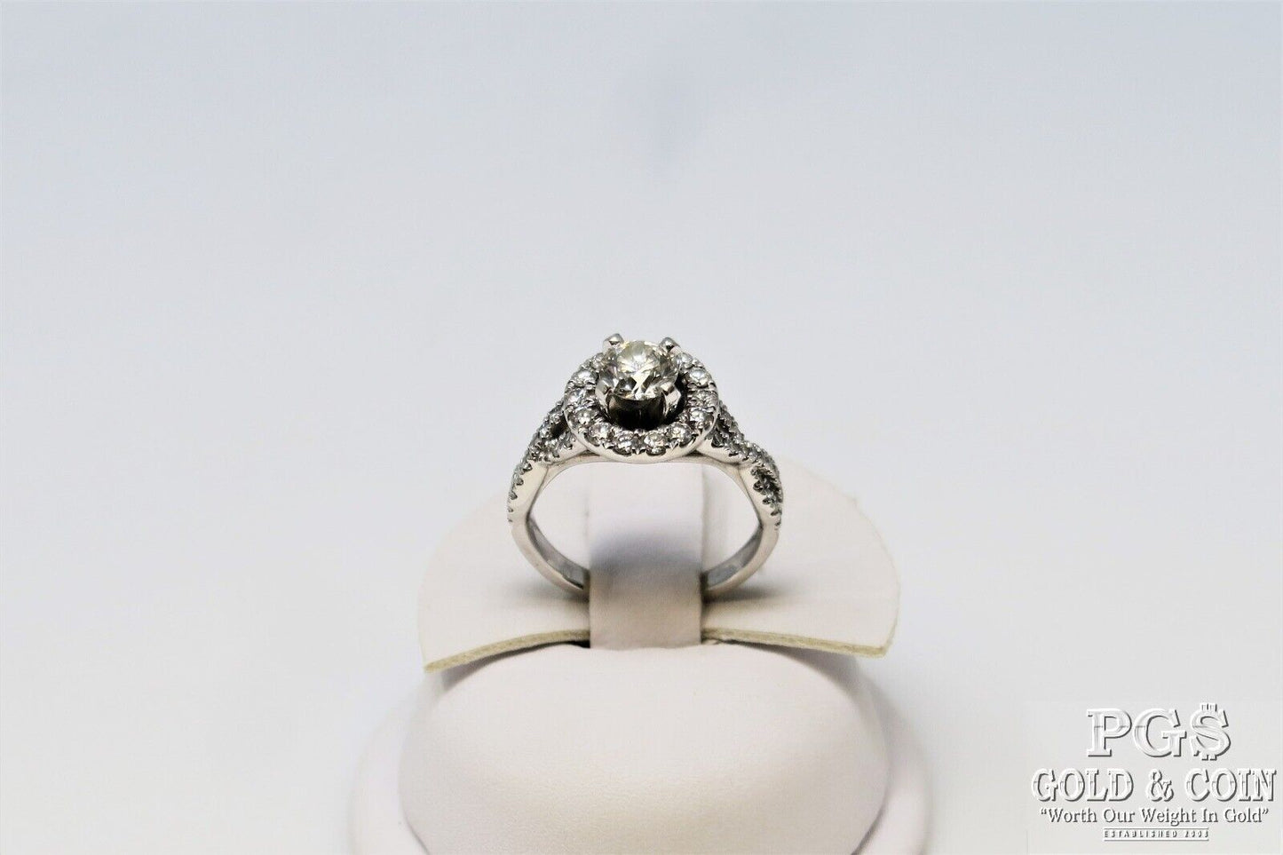 0.71ct Round Brilliant Diamond Engagement Ring — GIA Certified, 14k White Gold