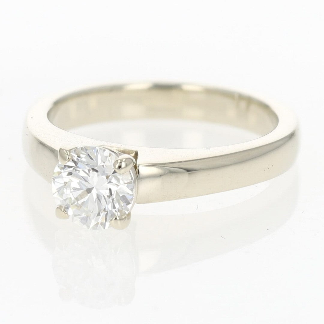 0.80ct Round Brilliant Diamond Solitaire Ring — GIA Certified, 14k White Gold