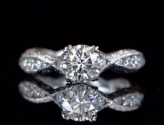 0.80ct Round Brilliant Diamond Engagement Ring — GIA Certified, 18k White Gold