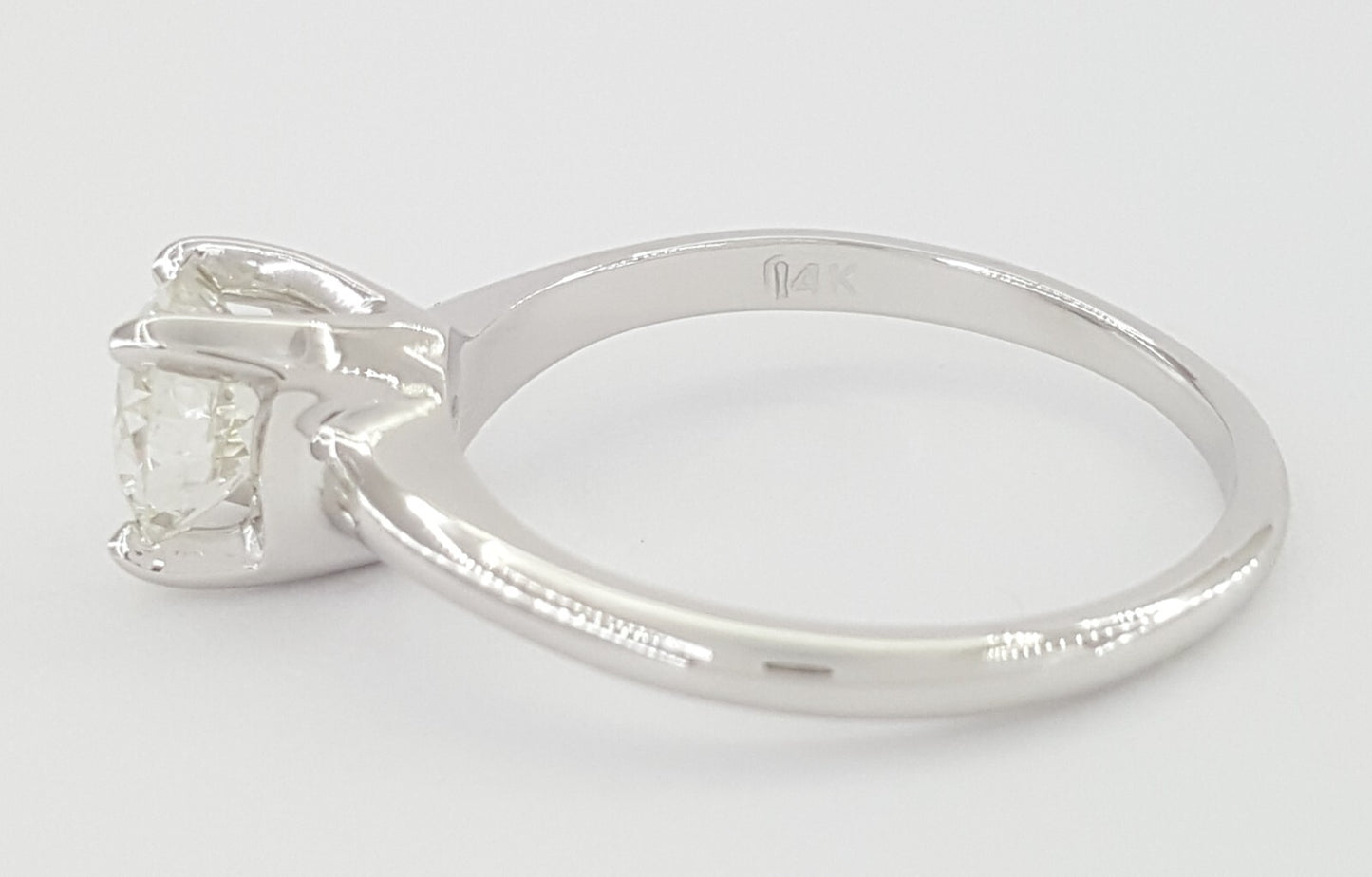 1.01ct Round Brilliant Diamond Solitaire Ring — GIA Certified, 14k White Gold