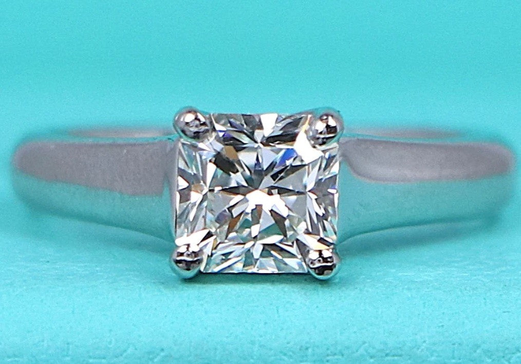 1.05ct Cut-Cornered Square Mixed Cut Diamond Engagement Ring — GIA Certified, Platinum