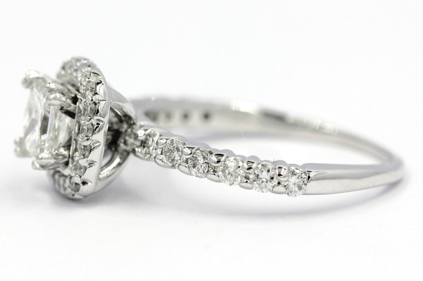 0.70ct Square Modified Brilliant Diamond Engagement Ring — GIA Certified, 14k White Gold
