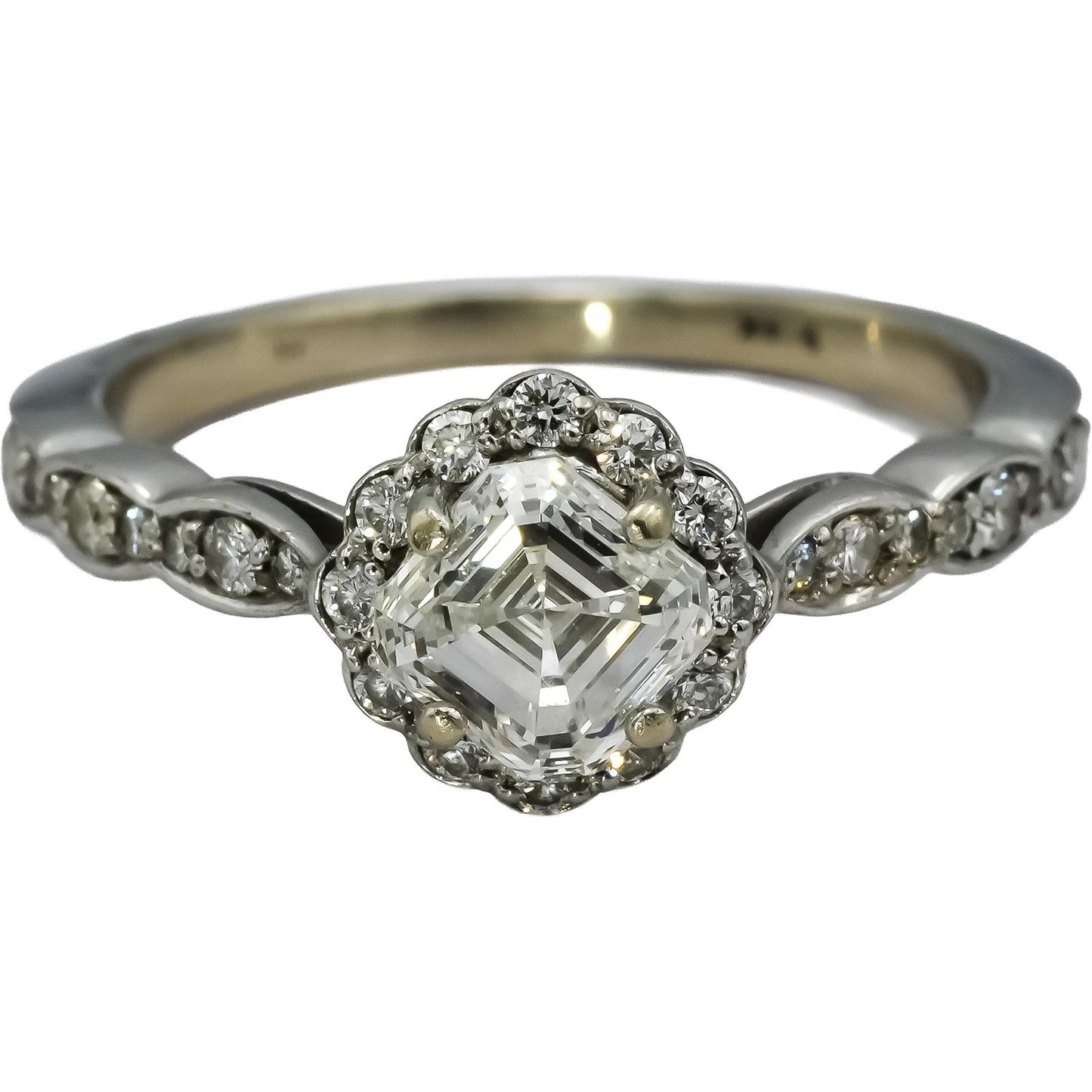 0.90ct Square Emerald Cut Diamond Ring — GIA Certified, 14k White Gold