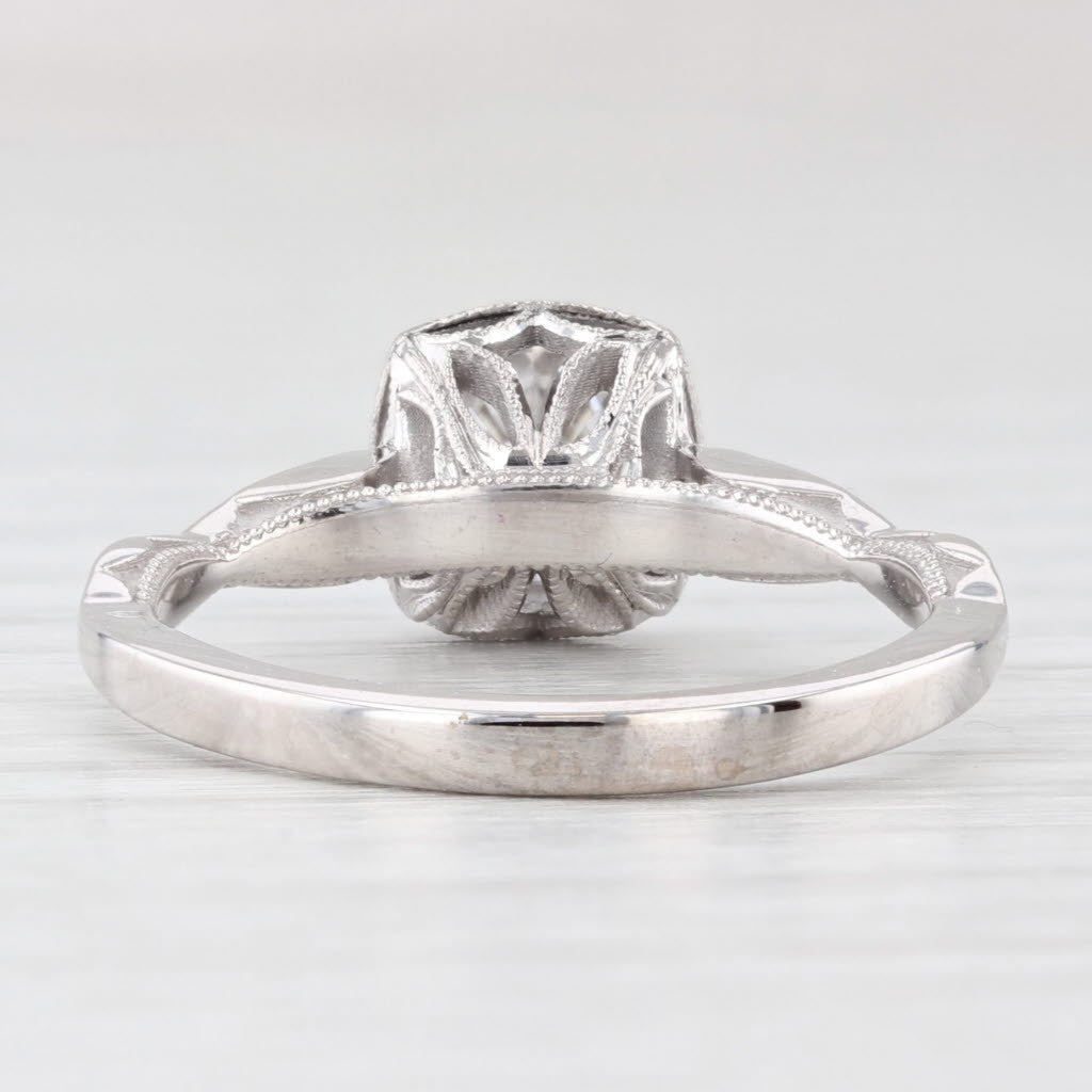 0.91ct Round Brilliant Diamond Halo Engagement Ring — GIA Certified, 18k White Gold