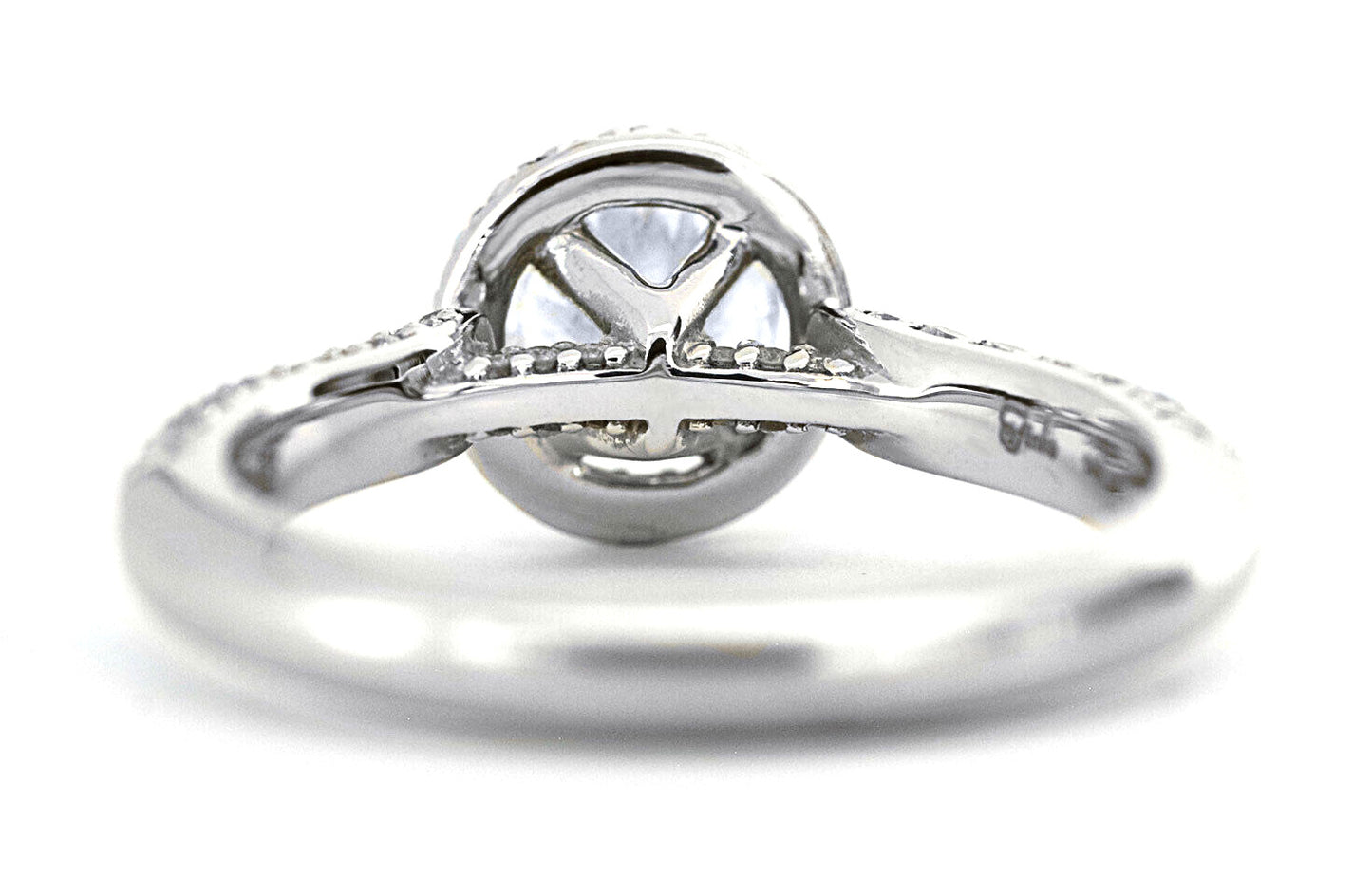 0.71ct Round Brilliant Diamond Halo Engagement Ring — GIA Certified, 14k White Gold
